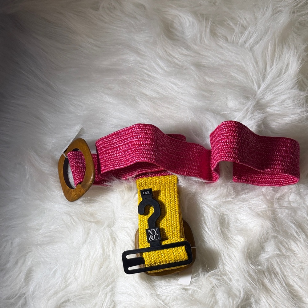 New York & Company Pink and Yellow Belt